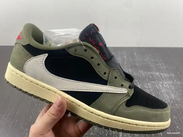 Rep TBkick OG SP 1 SCOTT OLIVE' AIR DM7866-002 X TRAVIS LOW 'BLACK JORDAN 0517